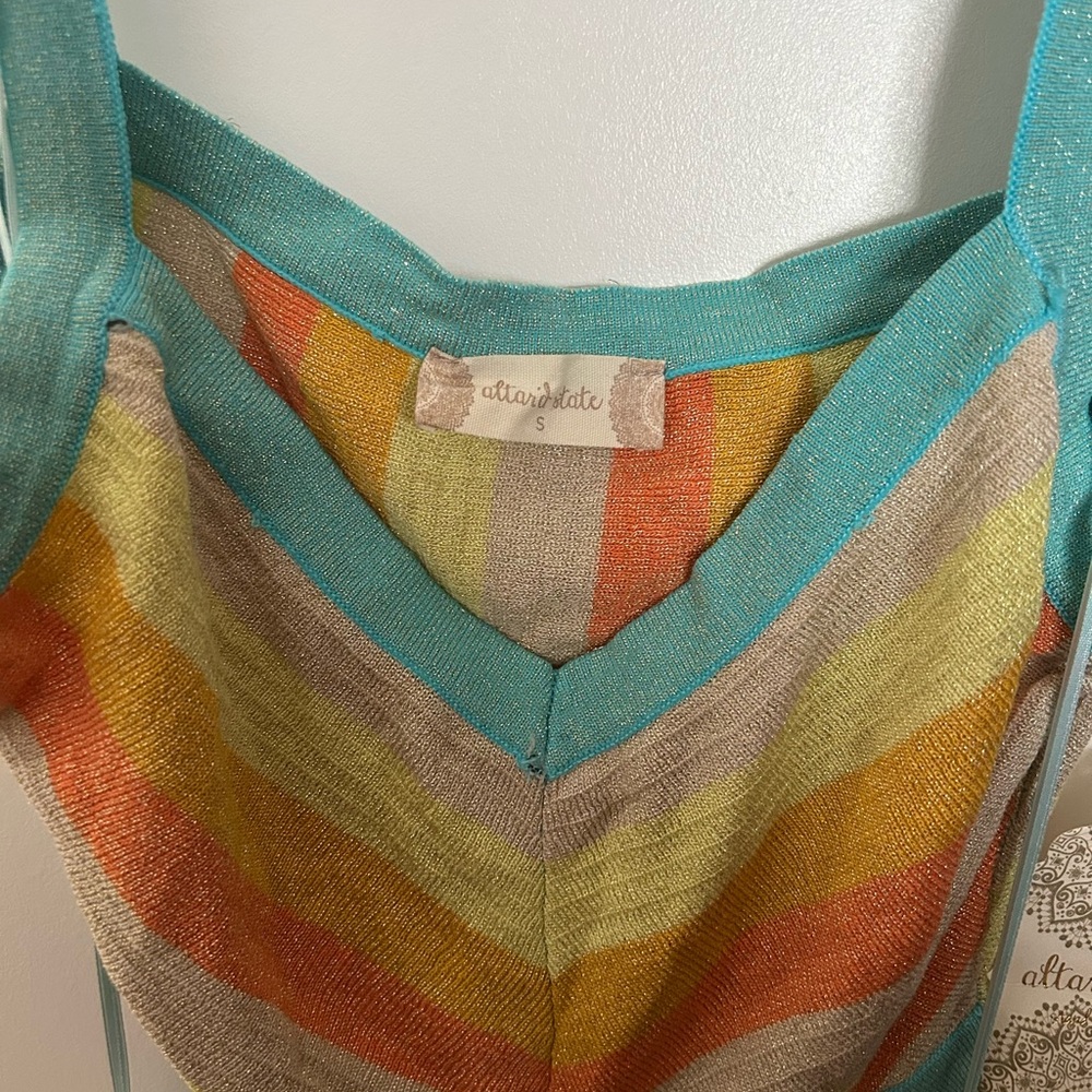Altar'd State Multicolor Striped Knit Cut-Out Sleeveless Maxi Dress Size S - Picture 2 of 3
